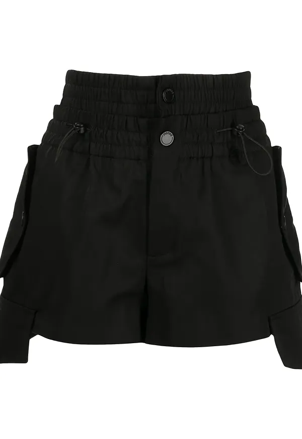 Monse cargoshorts med smockad detalj - Svart