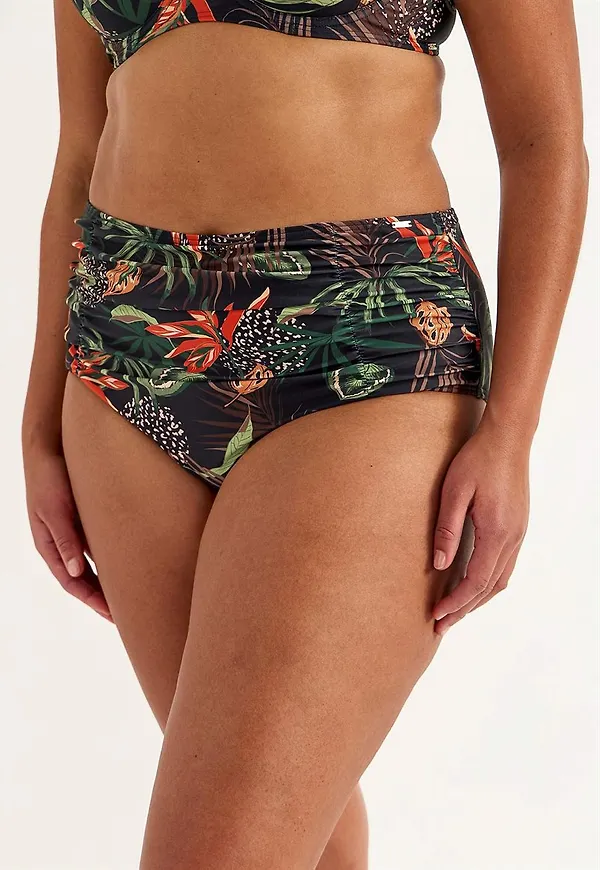 Mönstrad bikinitrosa med hög midja