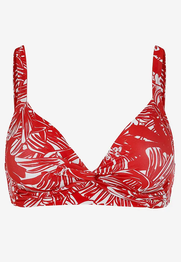 Mönstrad, bygellös bikini-bh