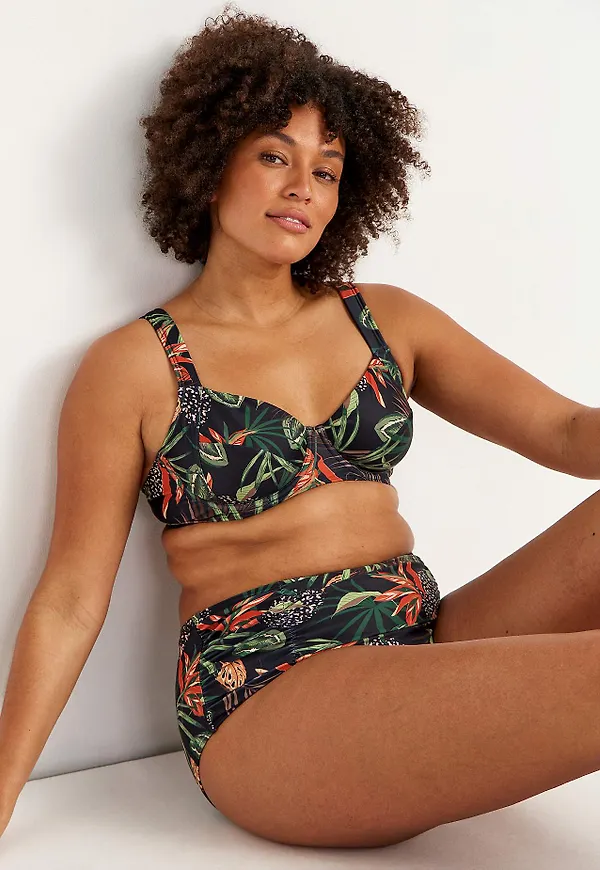 Mönstrad, ovadderad bikini-bh
