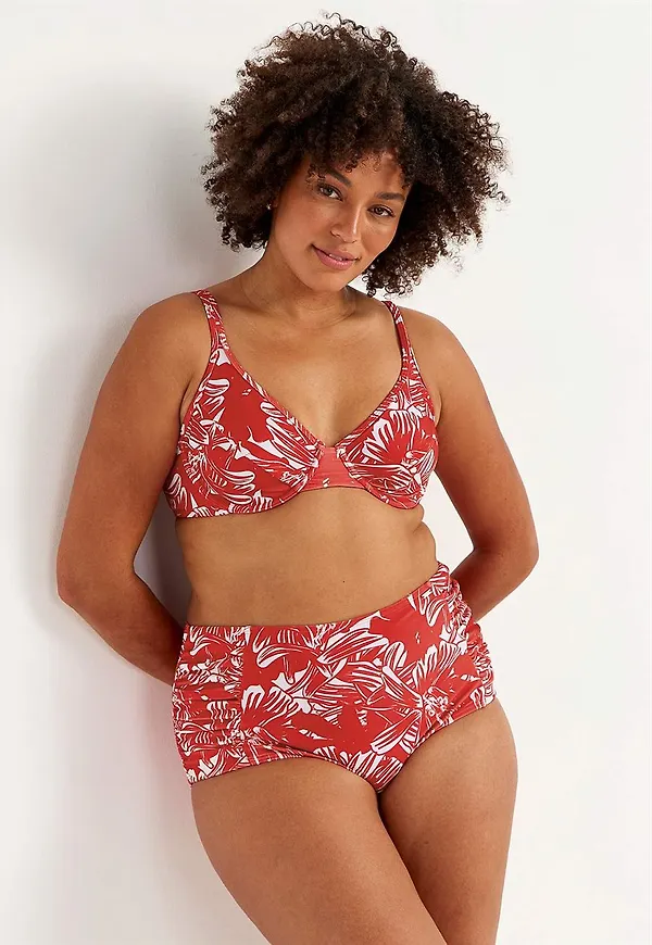 Mönstrad, ovadderad bikini-bh