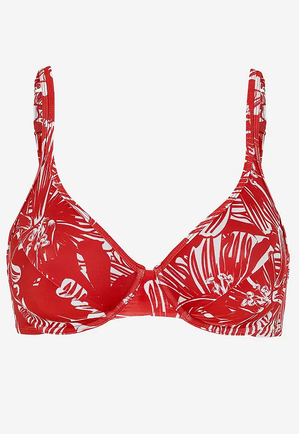 Mönstrad, ovadderad bikini-bh