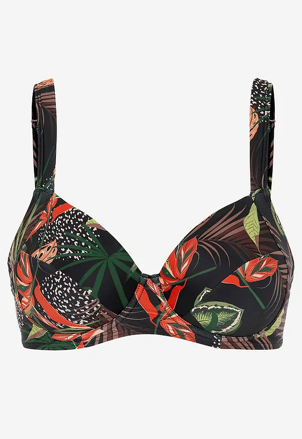 Mönstrad, ovadderad bikini-bh