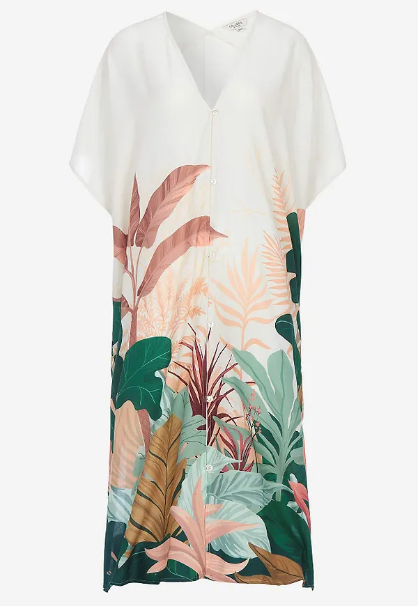 Mönstrad strandkaftan med knappar