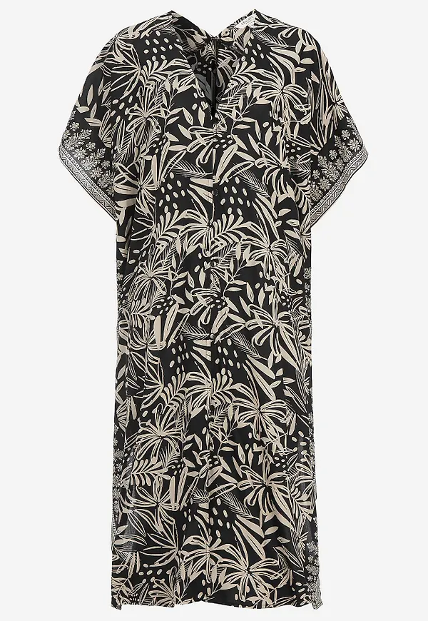 Mönstrad strandkaftan med knappar