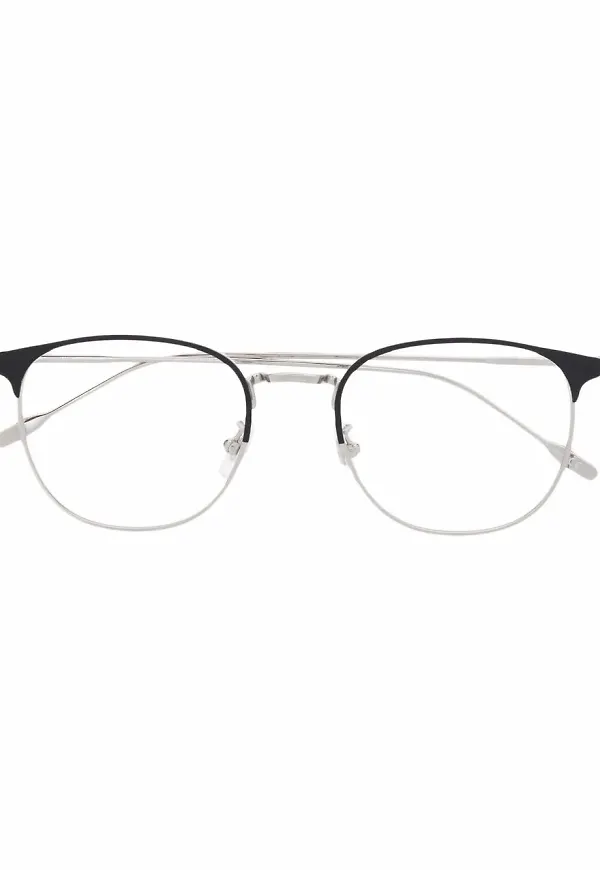 Montblanc runda glasögon med matt effekt - Silverfärgad