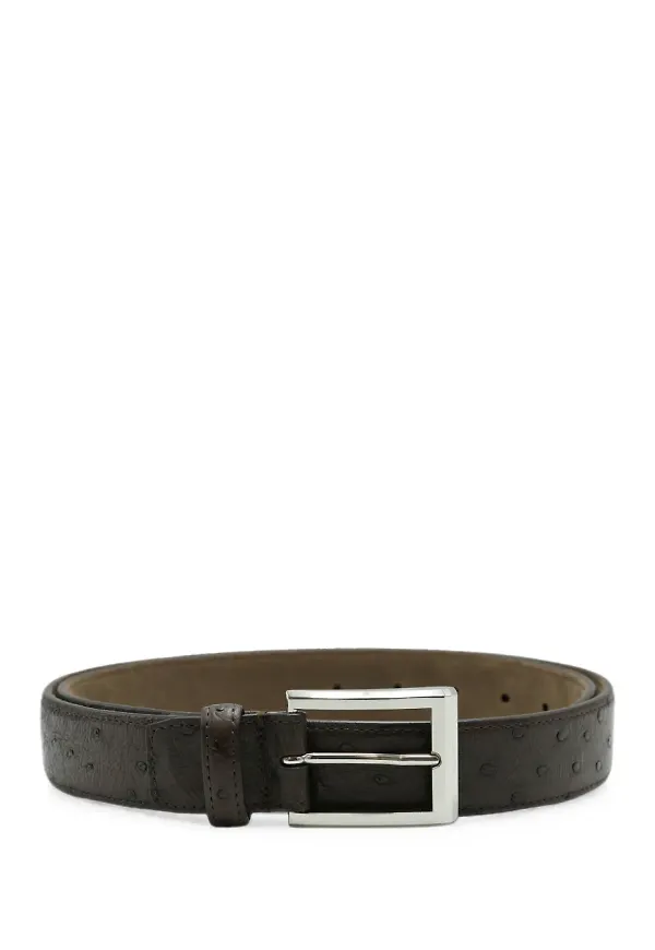 Moorer pebbled-effect leather belt - Brun