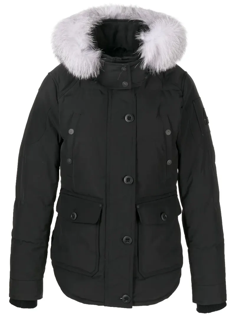 Moose Knuckles Anguille dunjacka med huva - BLK W/FROST