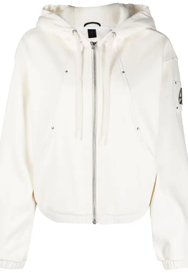 Moose Knuckles Broadview Bunny hoodie med dragkedja - Neutral
