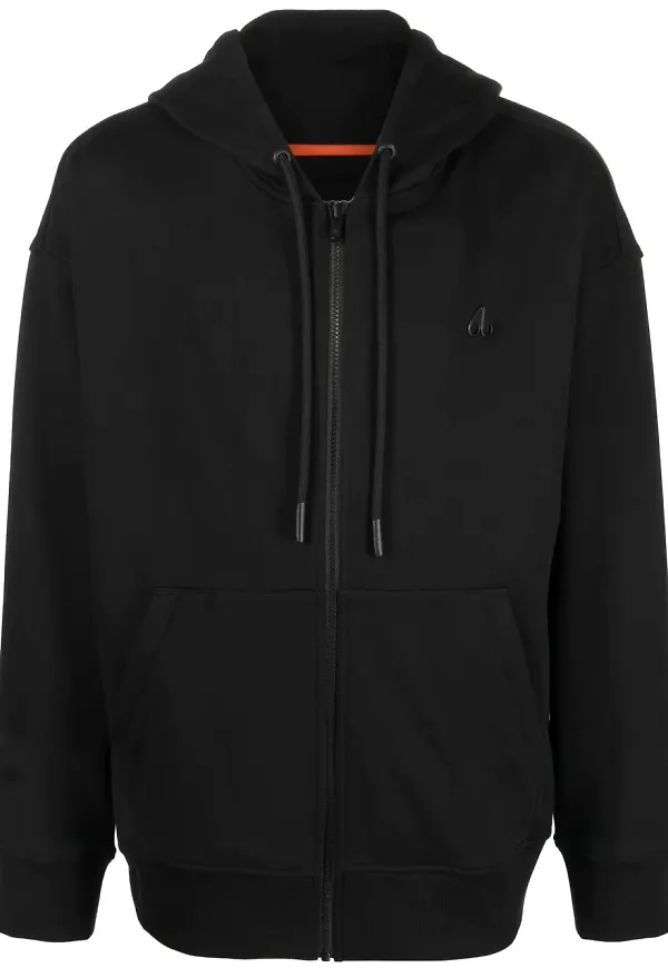 Moose Knuckles hoodie med dragkedja - Svart
