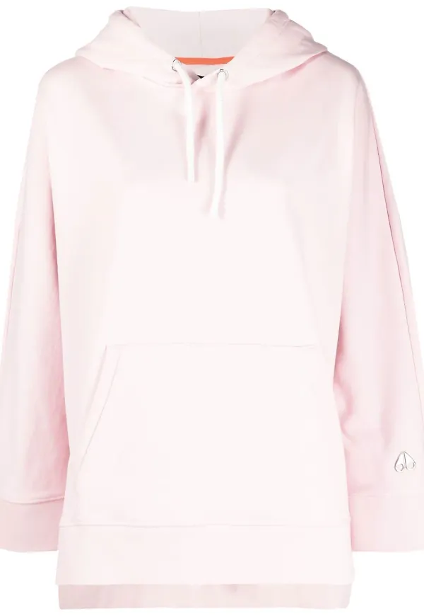 Moose Knuckles hoodie med dragsko - Rosa
