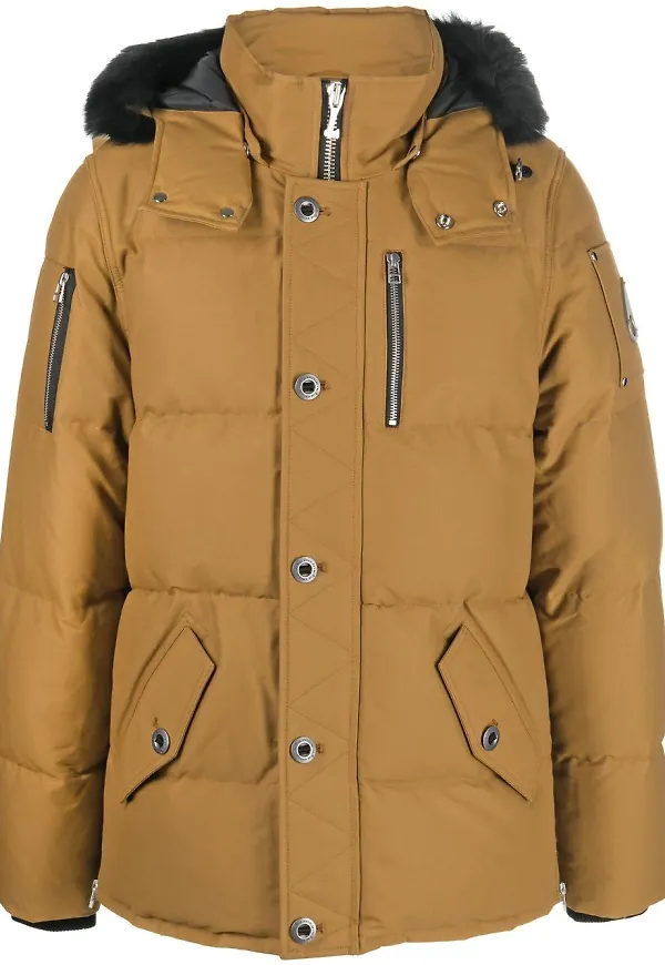 Moose Knuckles parkas med rävpälskant - Brun