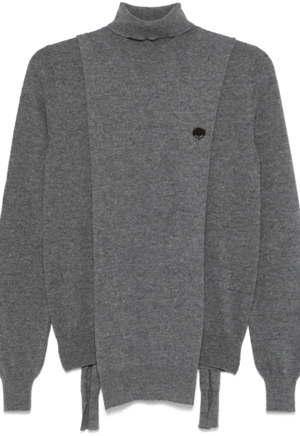 MORDECAI tröja med draperad detalj - Grå
