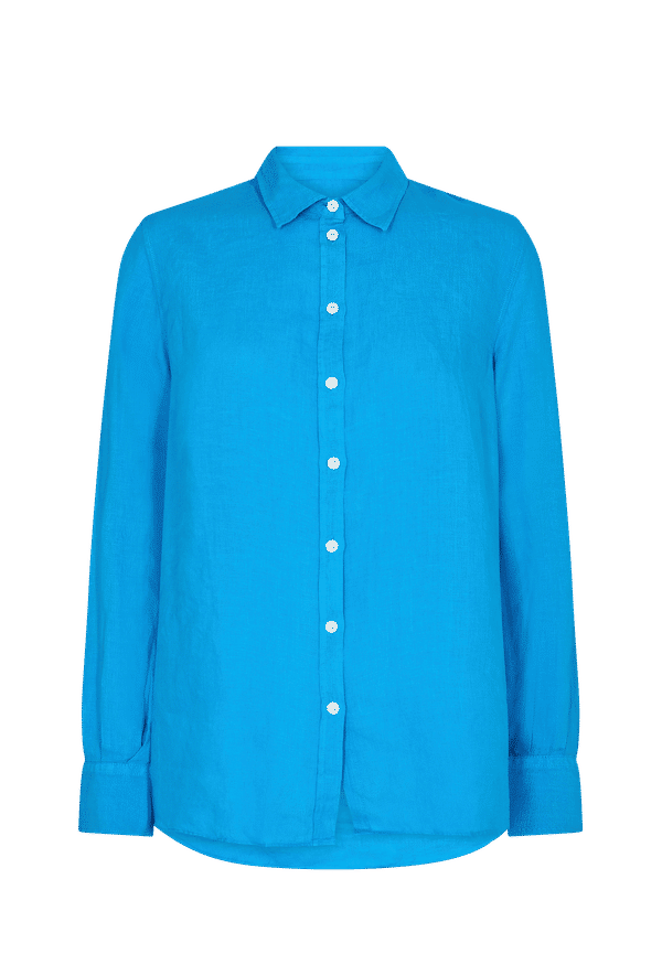 MOS MOSH - Linneskjorta Karli Linen Shirt - Blå - 44/46