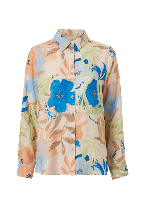 MOS MOSH - Skjorta Taylor Botanic Shirt - Natur - 32/34