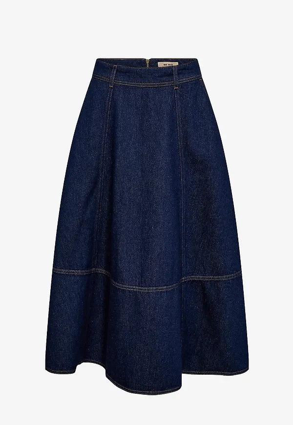 MOS MOSH - Jeanskjol mmCynthia A-skirt - Blå