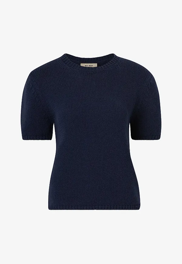 MOS MOSH - Topp mmArin SS Cotton Knit - Blå