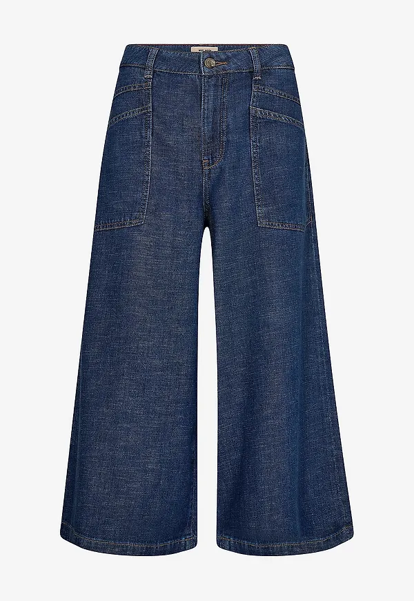MOS MOSH - Jeans Mmculotte Arge - Blå