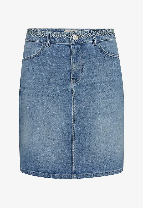 MOS MOSH - Jeanskjol mmVicky Olin Skirt - Blå