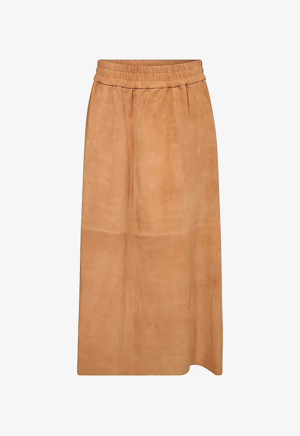 MOS MOSH - Mockakjol mmDeena Suede Skirt - Brun