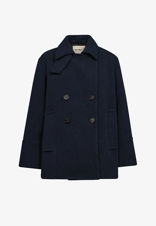 MOS MOSH - Ullkappa mmCharly Wool Jacket - Blå