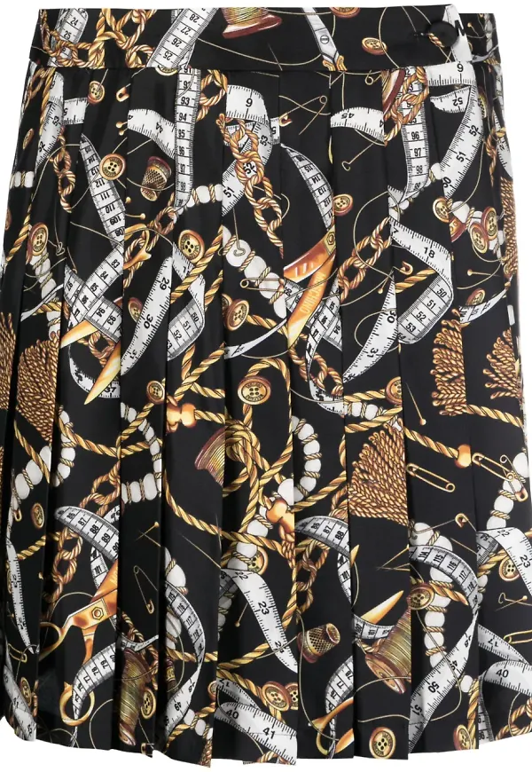Moschino A-linjeformad plisserad kjol - Svart