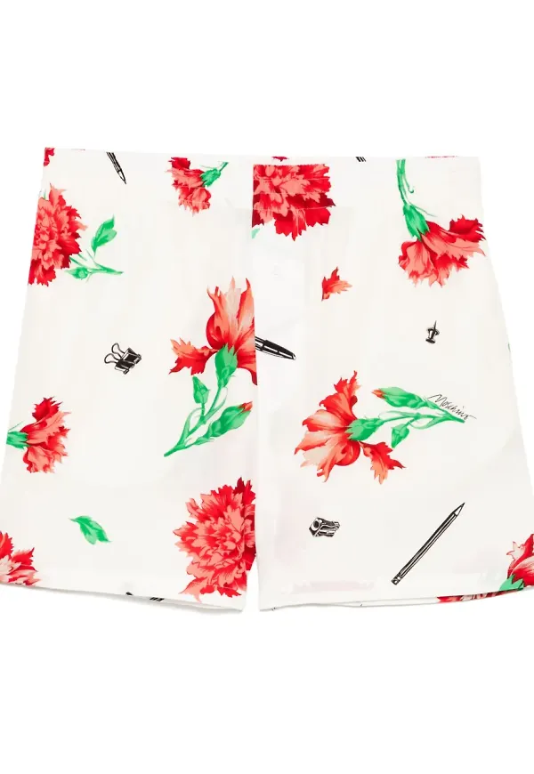 Moschino blommiga shorts - Vit