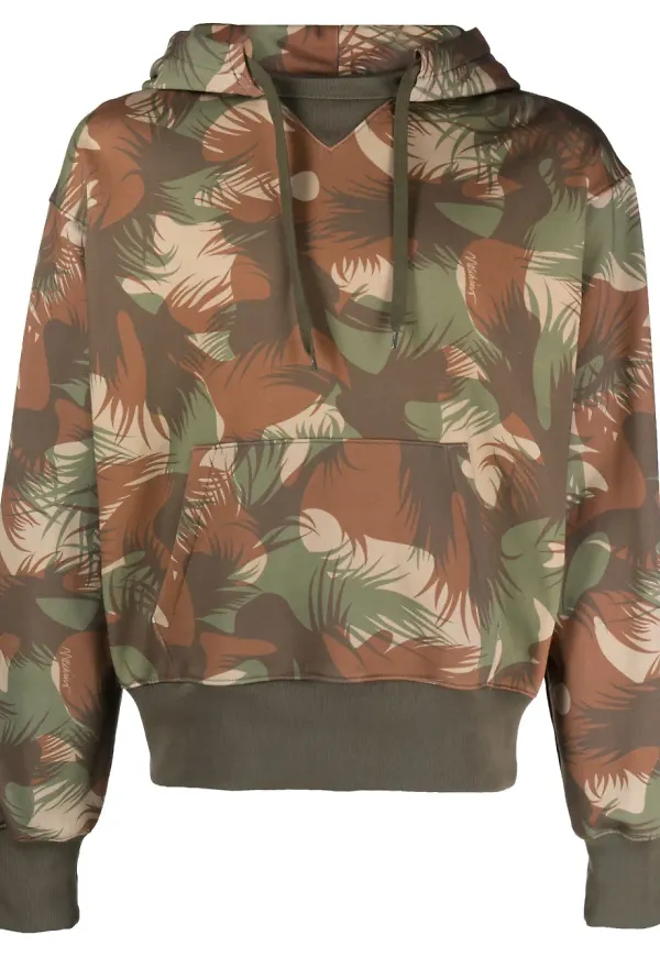 Moschino huvtröja med palmtryck - Grön
