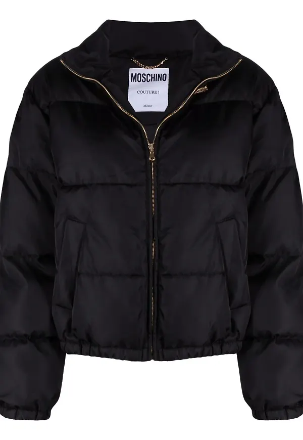 Moschino Iconic puffjacka med berlock - Svart