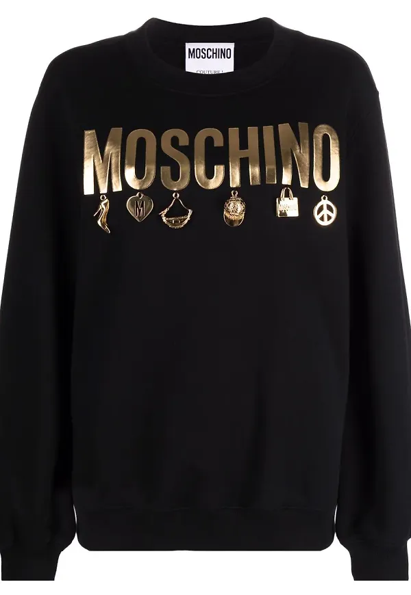 Moschino Iconic sweatshirt med logotyp - Svart
