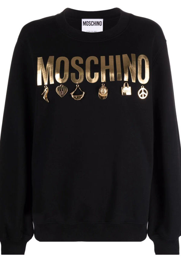 Moschino Iconic sweatshirt med logotyp - Svart