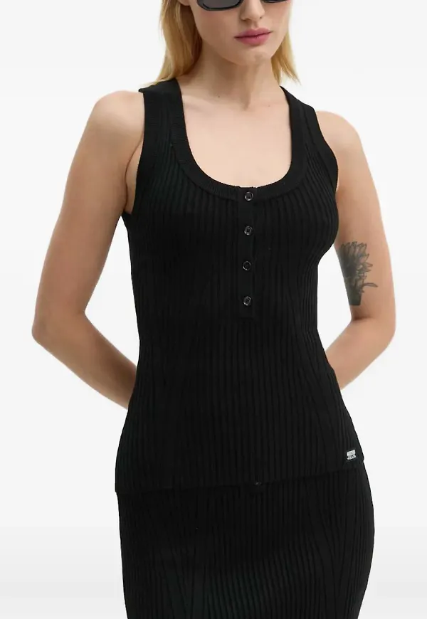 MOSCHINO JEANS ribbad topp - Svart