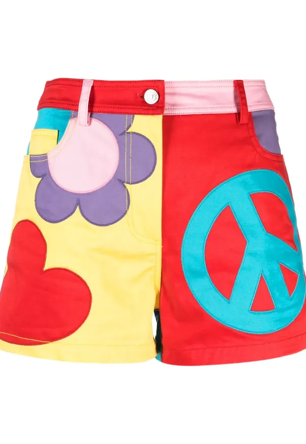 MOSCHINO JEANS shorts med färgblock - Röd