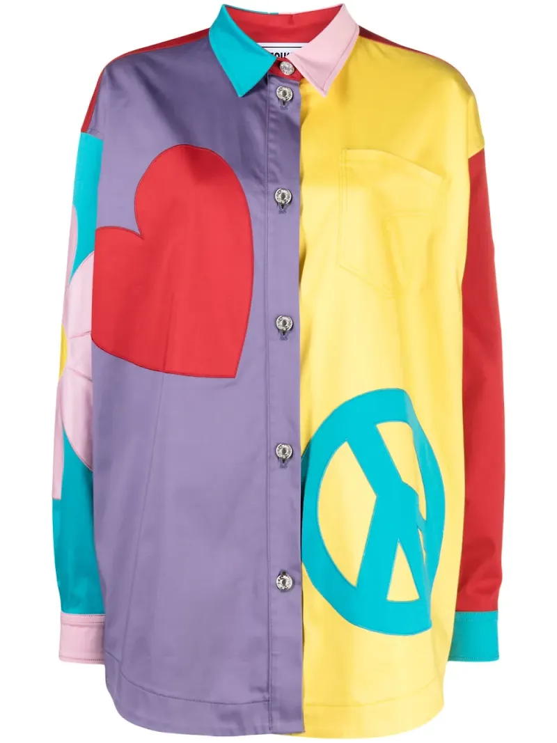 MOSCHINO JEANS skjorta med panel - Rosa