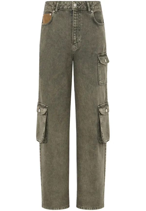 MOSCHINO JEANS straight-jeans i cargomodell - Grön