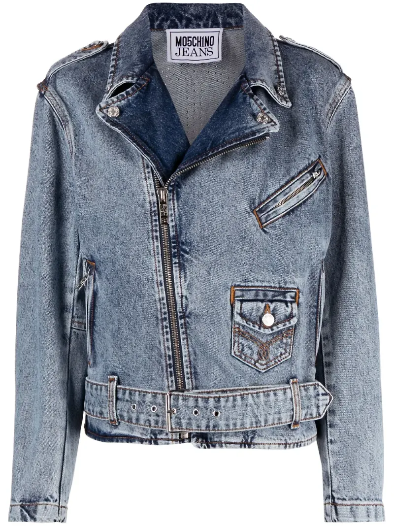 MOSCHINO JEANS strassprydd jeansjacka - Blå