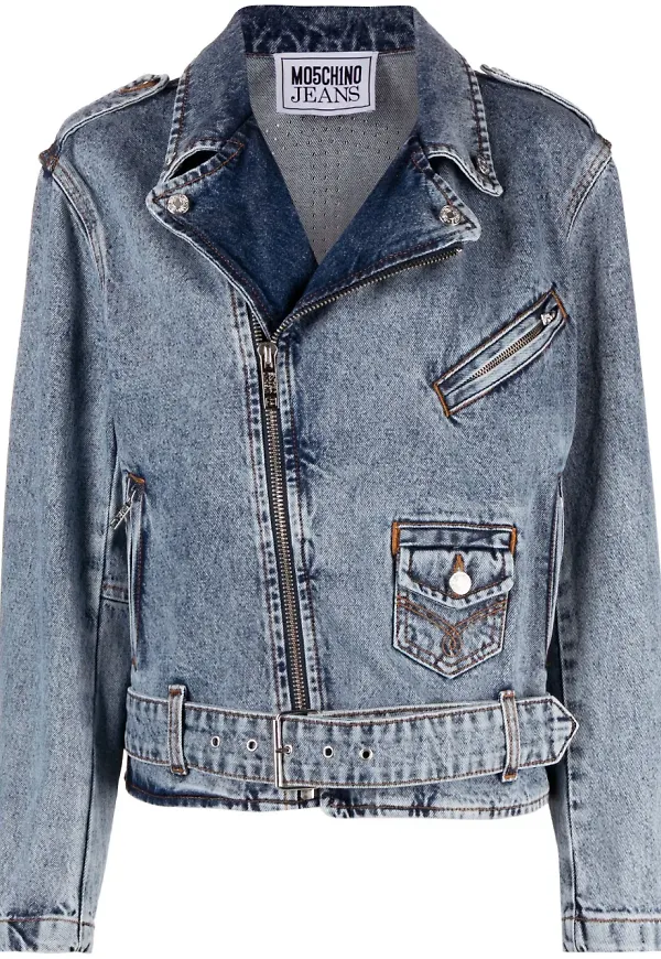 MOSCHINO JEANS strassprydd jeansjacka - Blå