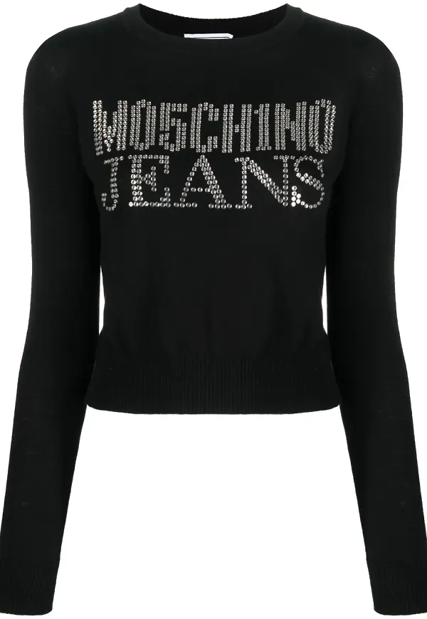 MOSCHINO JEANS strassprydd tröja - Svart