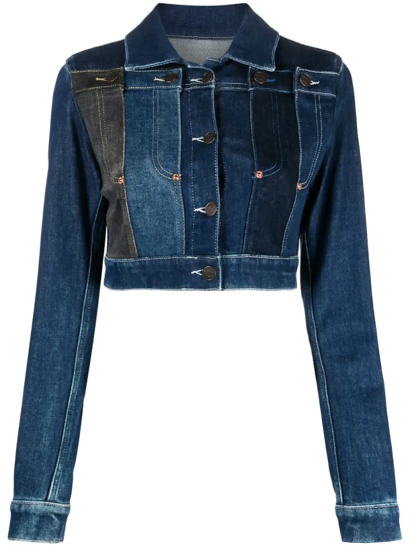 MOSCHINO JEANS tweedjacka med spetsig krage - Blå