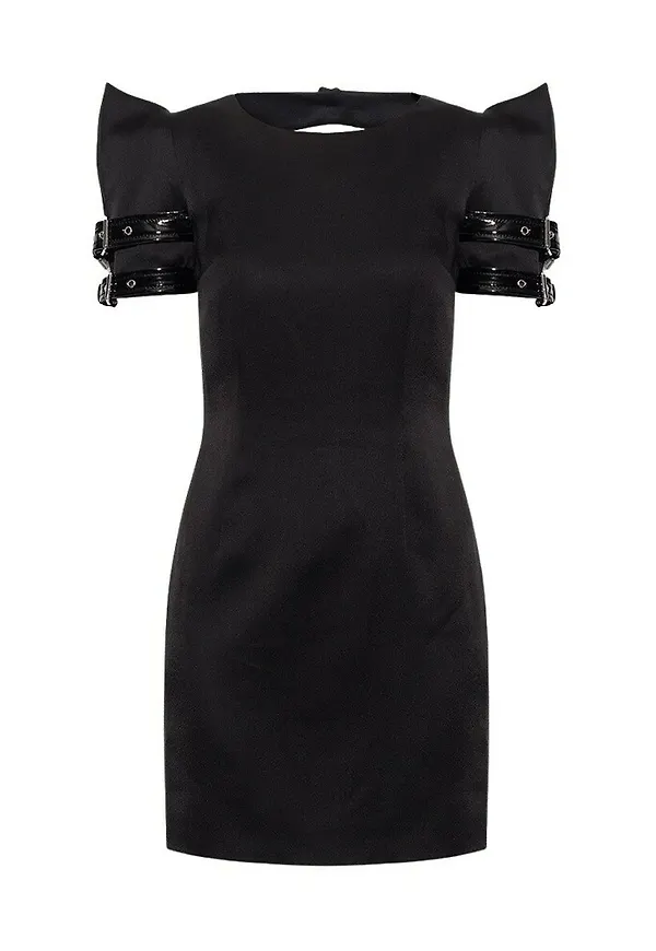 Moschino Mini dress with slit Svart, Dam