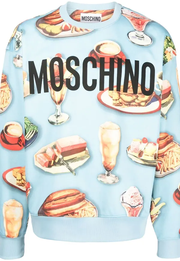 Moschino sweatshirt med glasstryck - Blå
