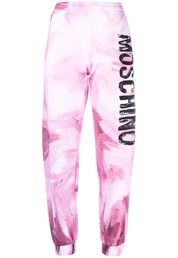 Moschino trackpants med abstrakt tryck - Rosa