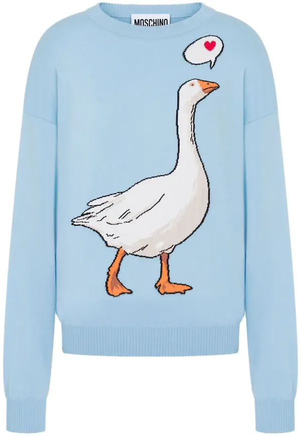 Moschino tröja med gåsmotiv - Blå