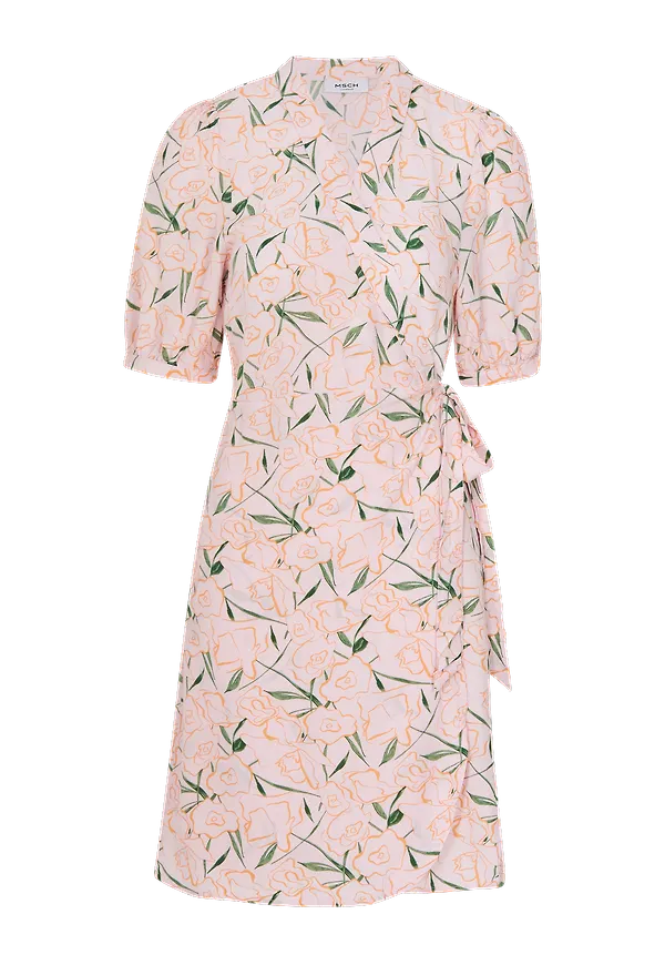Moss Copenhagen - Omlottklänning mschTenya Lyvia Wrap Dress AOP - Lila