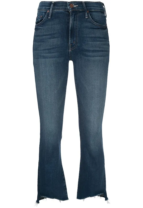 MOTHER beskurna jeans - Blå