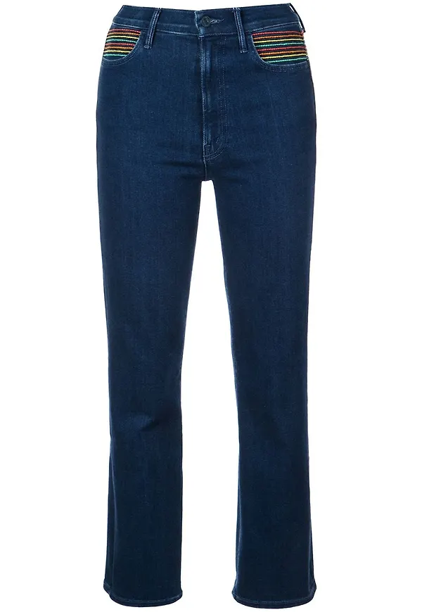 MOTHER beskurna jeans - Svart