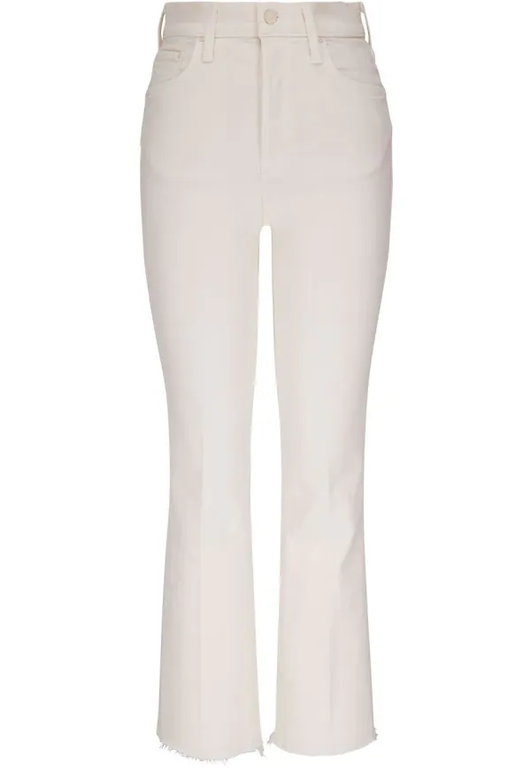 MOTHER croppade bootcut-jeans - Vit