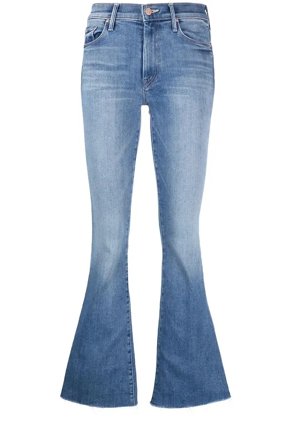 MOTHER croppade flare-jeans - Blå