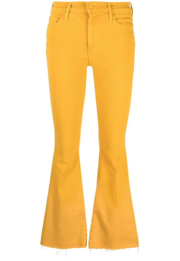 MOTHER croppade flare-jeans - Gul