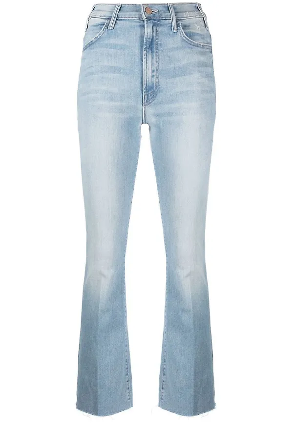 MOTHER croppade jeans med hög midja - Blå